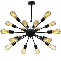 Lustre minimalista radial de 18 luzes estilo norte-americano