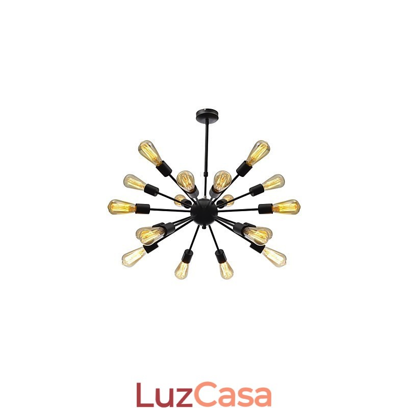 Lustre minimalista radial de 18 luzes estilo norte-americano