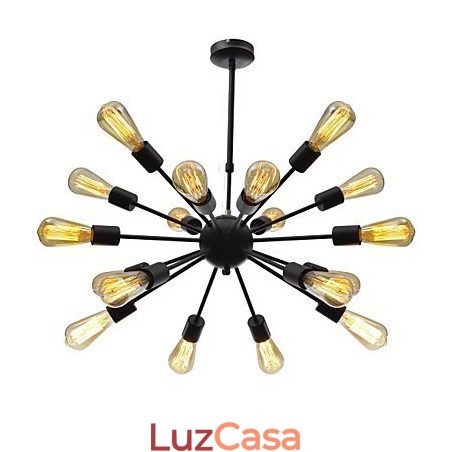 Lustre minimalista radial de 18 luzes estilo norte-americano