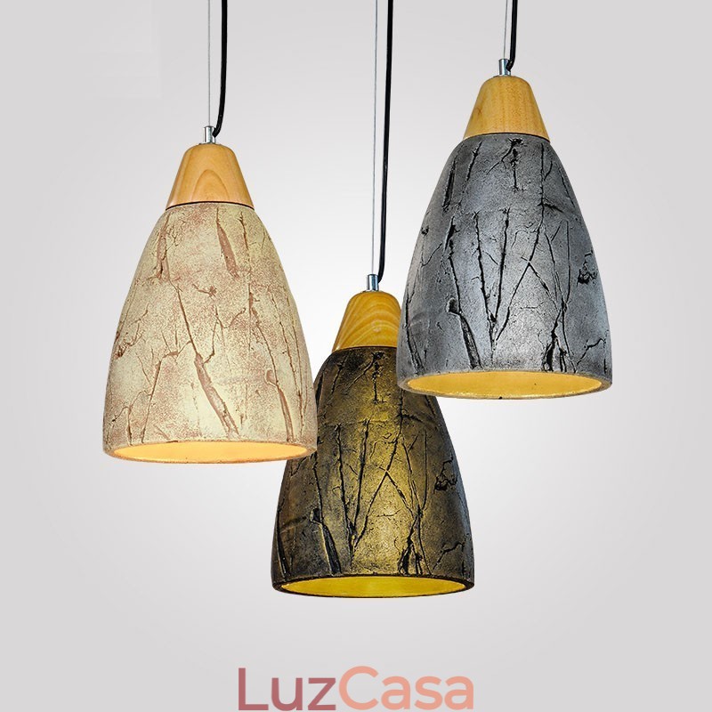 1 luz cimento moderno contemporâneo pingente luz teto lâmpada