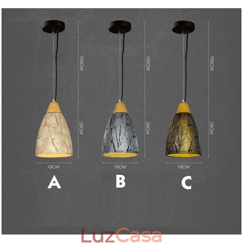1 luz cimento moderno contemporâneo pingente luz teto lâmpada
