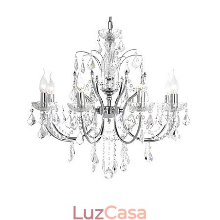 Lustre de Cristal Elegante com 8 Luzes Lustre de Cristal Elegante com 8 Luzes