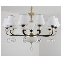 Lustre moderno contemporâneo retrô de luxo em cristal com abajur de vidro