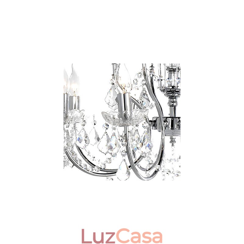 Lustre de Cristal Elegante com 8 Luzes