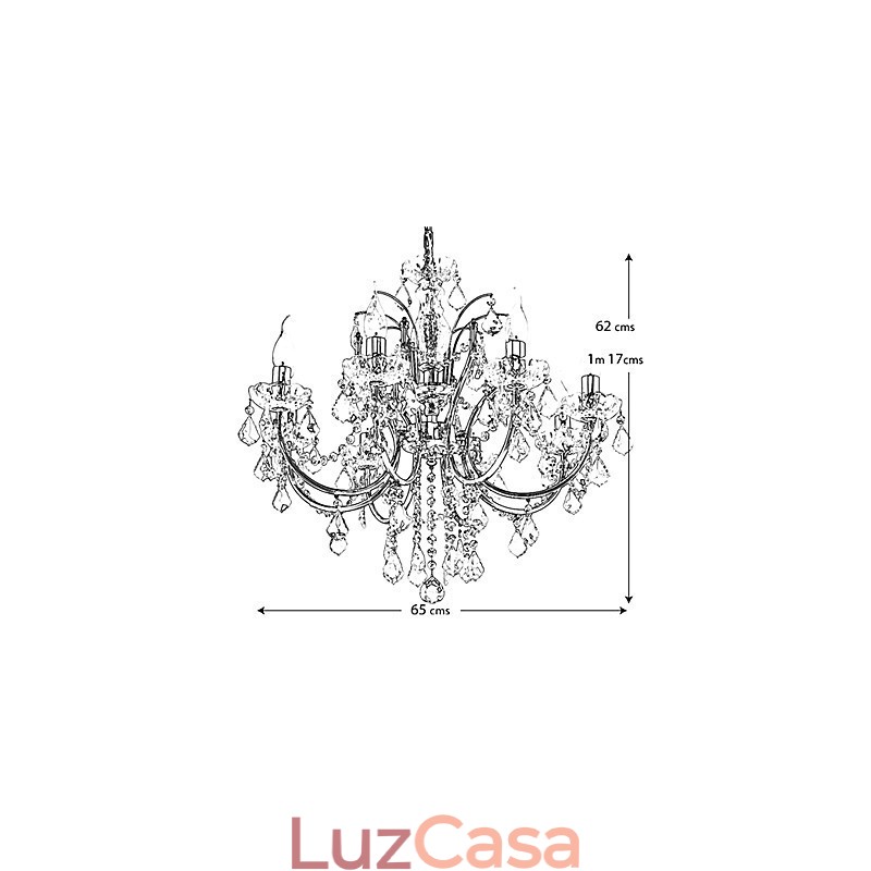 Lustre de Cristal Elegante com 8 Luzes