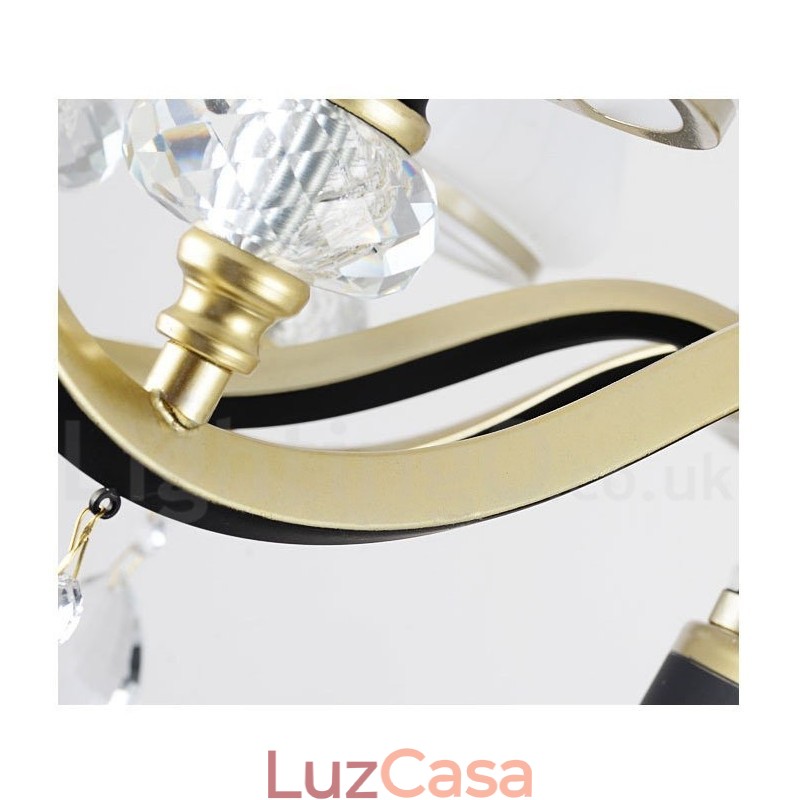 Lustre moderno contemporâneo retrô de luxo em cristal com abajur de vidro