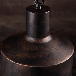 Lustre rústico Lodge Drum Metal Pendant Light