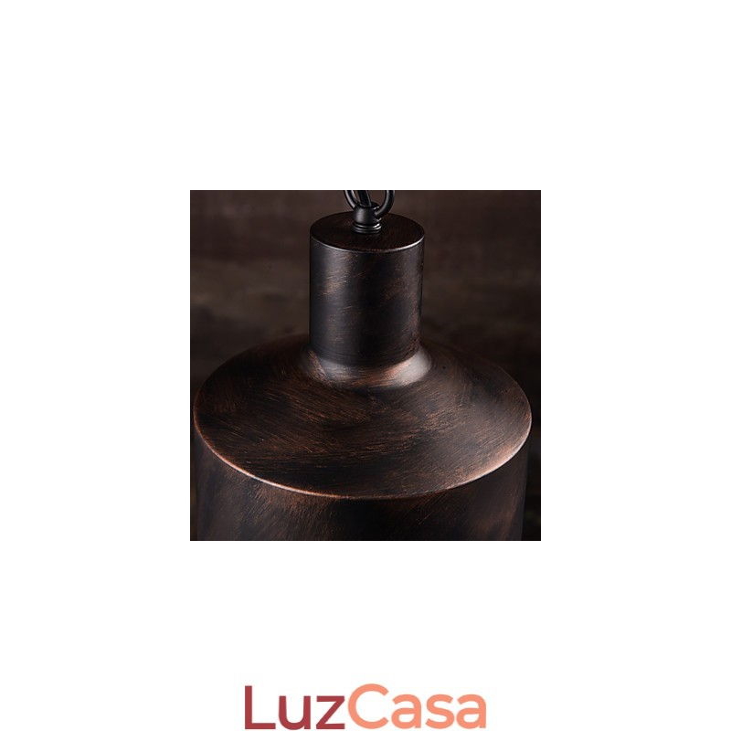 Lustre rústico Lodge Drum Metal Pendant Light