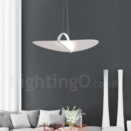 Luminária pendente moderna contemporânea de acrílico com 1 luz e cúpula de aço Luminária pendente moderna contemporânea de acrílico com 1 luz e cúpula de aço