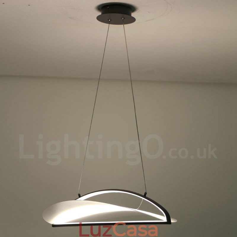 Luminária pendente moderna contemporânea de acrílico com 1 luz e cúpula de aço