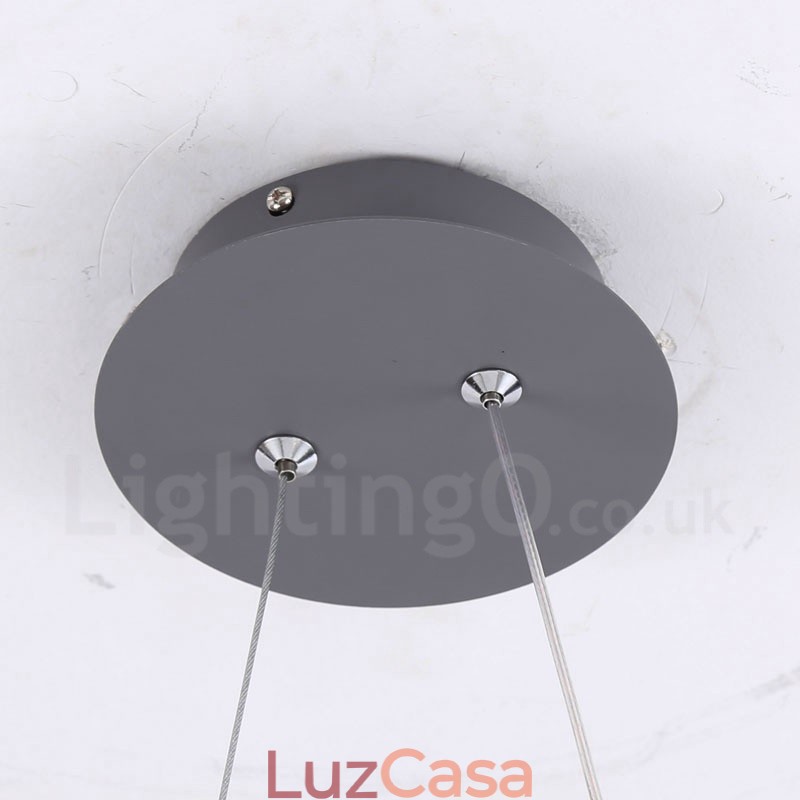 Luminária pendente moderna contemporânea de acrílico com 1 luz e cúpula de aço