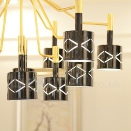 Lustre moderno contemporâneo de aço de 15 luzes com cúpula de aço