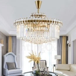 Luminária pendente moderna contemporânea de aço com 9 luzes e cúpula de cristal