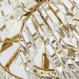 Luminária pendente moderna contemporânea de aço com 9 luzes e cúpula de cristal