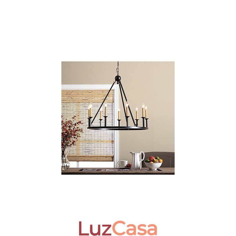 Lustre de metal com pintura estilo country mini