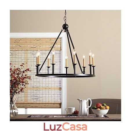 Lustre de metal com pintura estilo country mini Lustre de metal com pintura estilo country mini