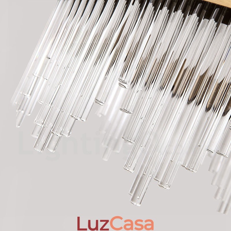 Luminária pendente moderna contemporânea em aço com cúpula de vidro