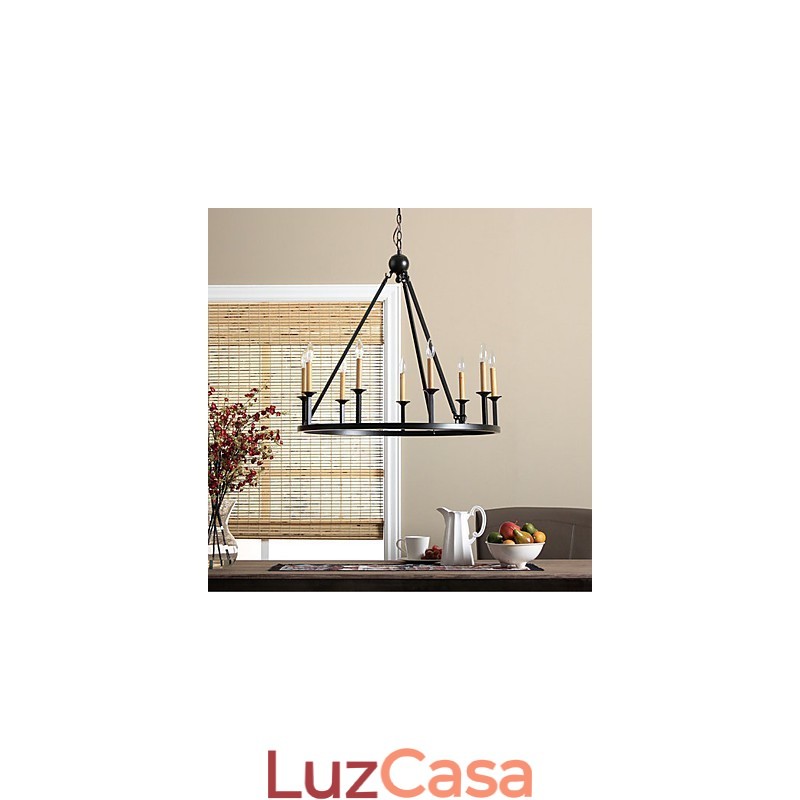 Lustre de metal com pintura estilo country mini