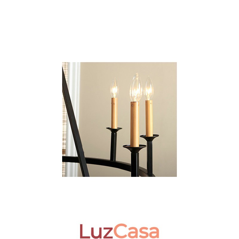 Lustre de metal com pintura estilo country mini