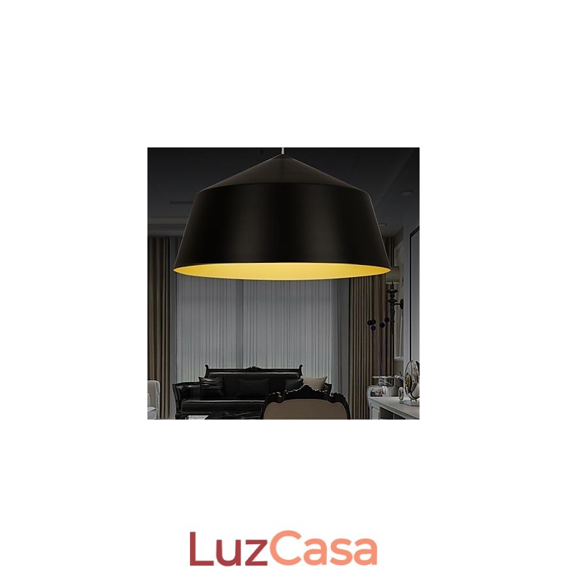 Lustre moderno contemporâneo de metal com pingente de luz