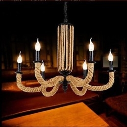 Lustre de corda retrô Lâmpada de ferro