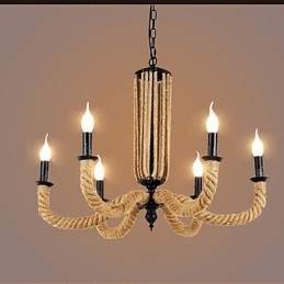 Lustre de corda retrô Lâmpada de ferro