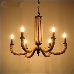 Lustre de corda retrô Lâmpada de ferro