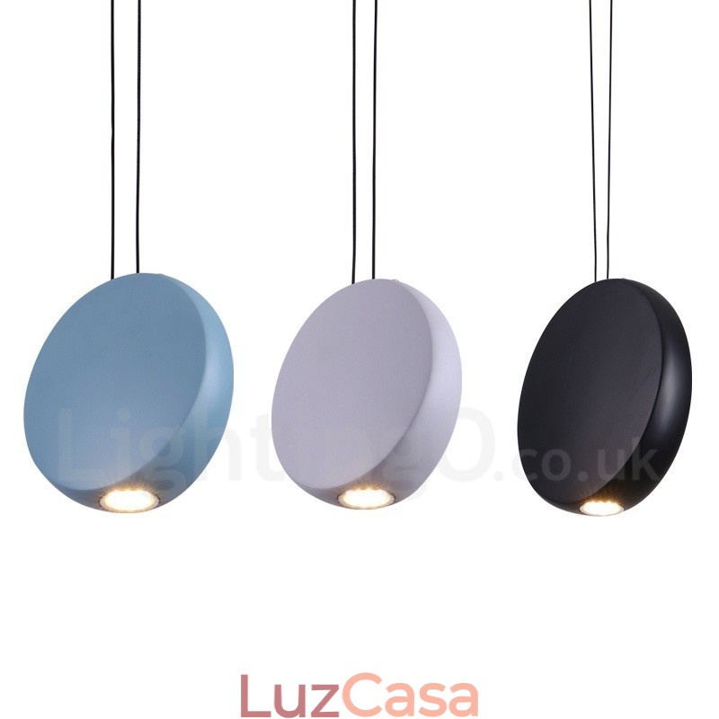 Luminária pendente moderna contemporânea de liga de alumínio com 1 luz e sombra de liga de alumínio