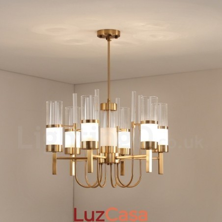 Lustre de aço moderno contemporâneo rústico Lodge 6 luzes com cúpula de vidro Lustre de aço moderno contemporâneo rústico Lodge 6 luzes com cúpula de vidro