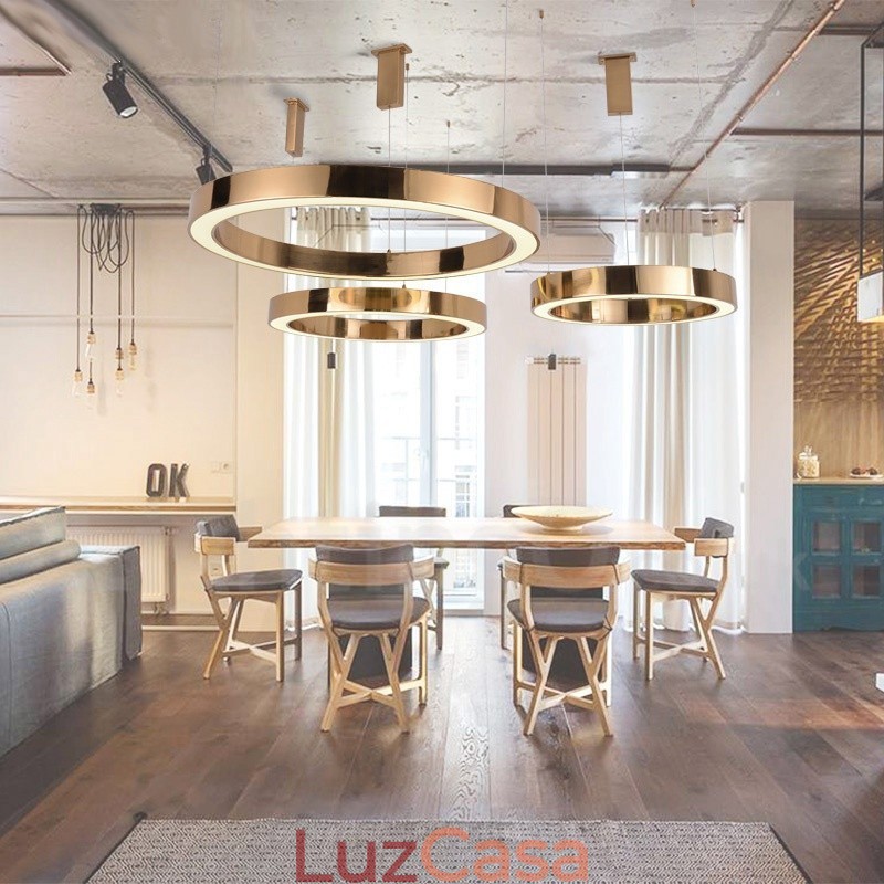 Luminária pendente moderna contemporânea de aço com 1 luz e cúpula de acrílico