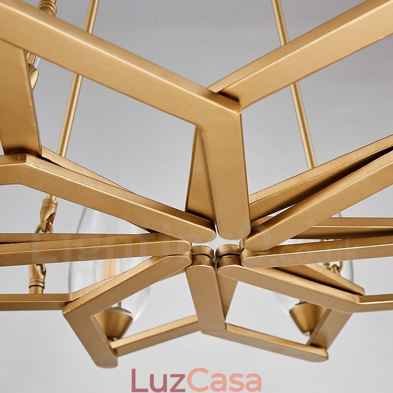 Luminária pendente moderna contemporânea de aço com 10 luzes e cúpula de vidro