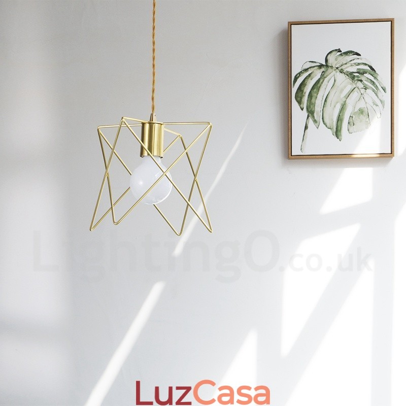 Luminária pendente moderna contemporânea de aço com 1 luz e abajur