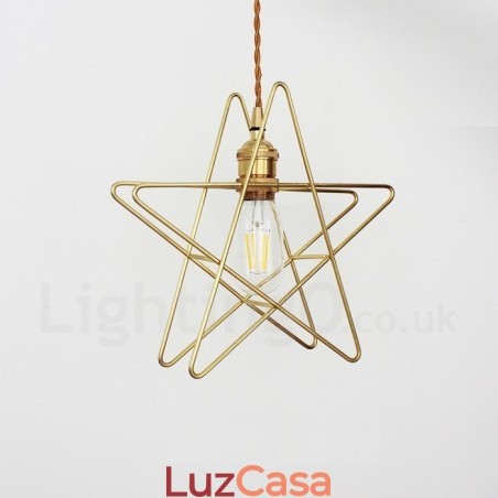 Luminária pendente moderna contemporânea de latão com 1 luz e abajur Luminária pendente moderna contemporânea de latão com 1 luz e abajur