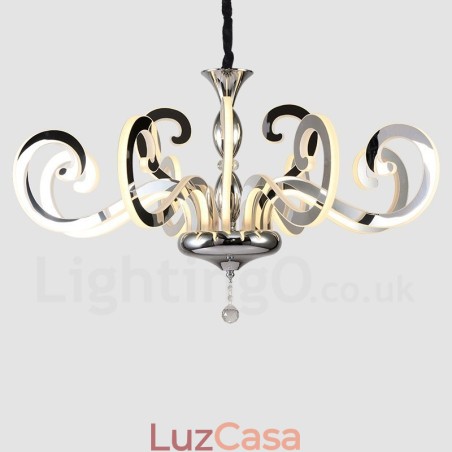 Lustre moderno contemporâneo de aço de 12 luzes com cúpula de acrílico Lustre moderno contemporâneo de aço de 12 luzes com cúpula de acrílico