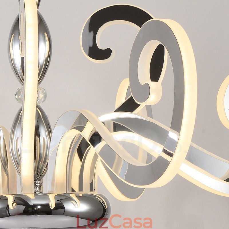 Lustre moderno contemporâneo de aço de 12 luzes com cúpula de acrílico