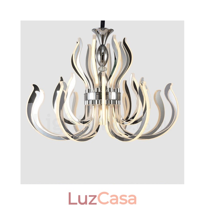 Lustre moderno contemporâneo de acrílico com 24 luzes e cúpula de acrílico