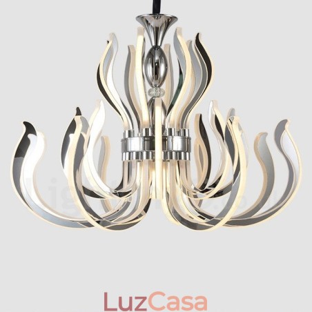 Lustre moderno contemporâneo de acrílico com 24 luzes e cúpula de acrílico Lustre moderno contemporâneo de acrílico com 24 luzes e cúpula de acrílico