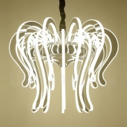 Lustre moderno contemporâneo de aço com 20 luzes e cúpula de acrílico