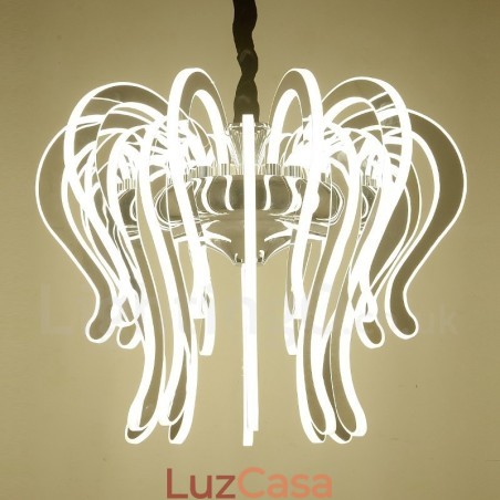 Lustre moderno contemporâneo de aço com 20 luzes e cúpula de acrílico Lustre moderno contemporâneo de aço com 20 luzes e cúpula de acrílico