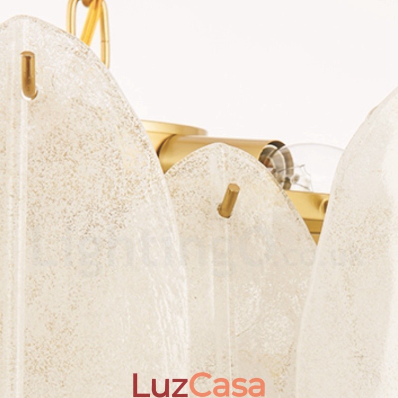 Luminária pendente moderna contemporânea de aço com 6 luzes e cúpula de vidro