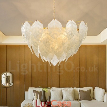 Luminária pendente moderna contemporânea de aço com 4 luzes e cúpula de vidro Luminária pendente moderna contemporânea de aço com 4 luzes e cúpula de vidro