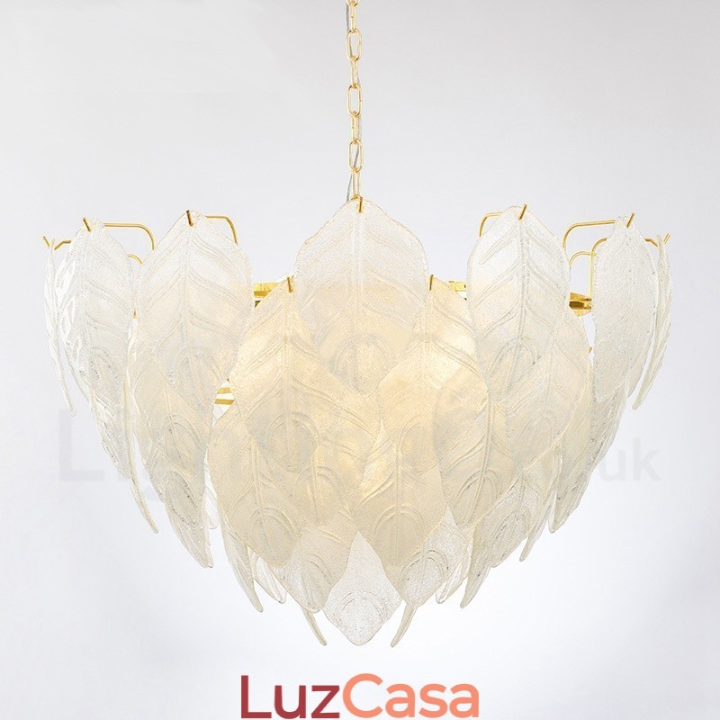 Luminária pendente moderna contemporânea de aço com 4 luzes e cúpula de vidro