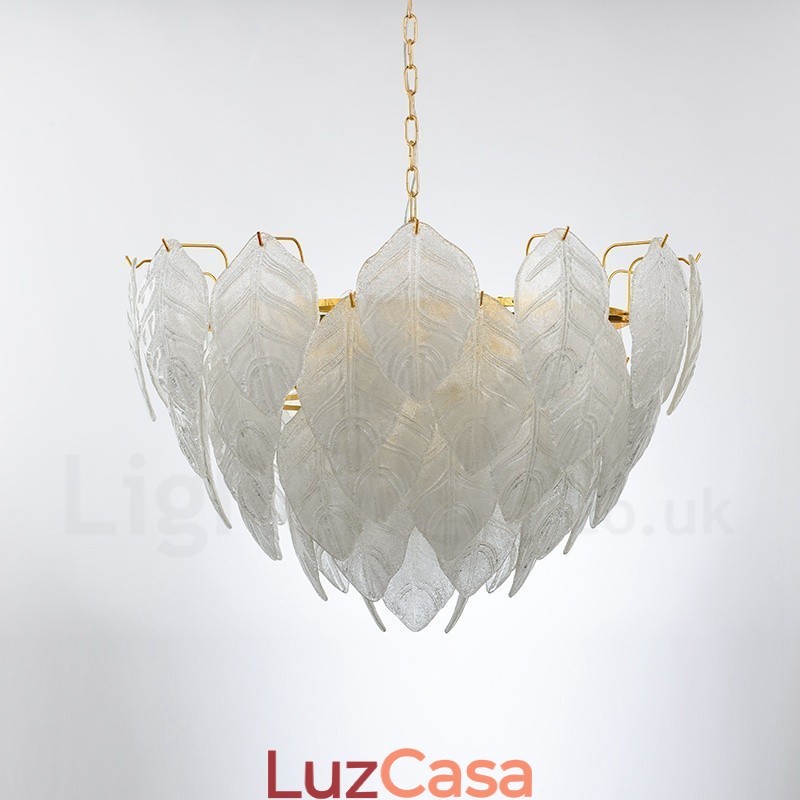 Luminária pendente moderna contemporânea de aço com 4 luzes e cúpula de vidro