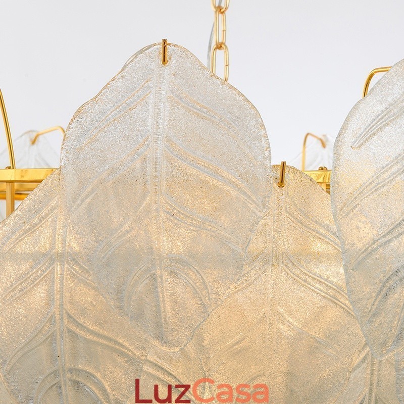 Luminária pendente moderna contemporânea de aço com 4 luzes e cúpula de vidro