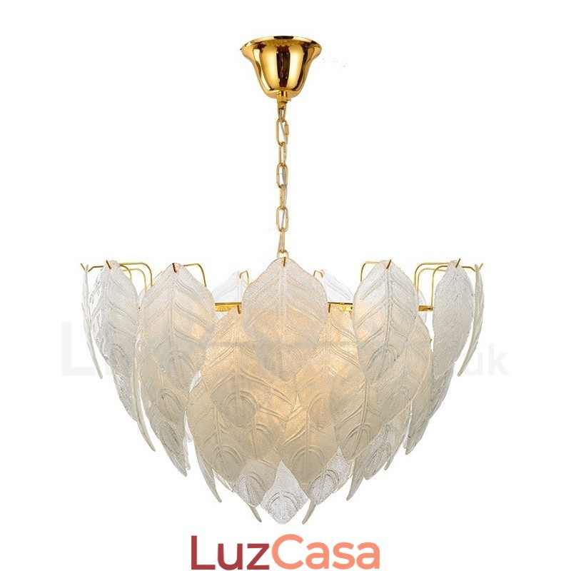 Luminária pendente moderna contemporânea de aço com 4 luzes e cúpula de vidro