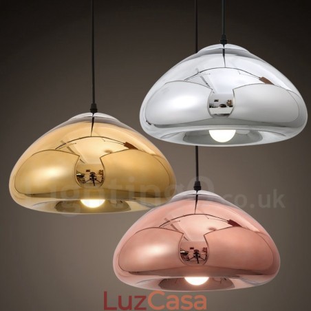 Luminária pendente de vidro moderna contemporânea com 1 luz e cúpula de vidro Luminária pendente de vidro moderna contemporânea com 1 luz e cúpula de vidro
