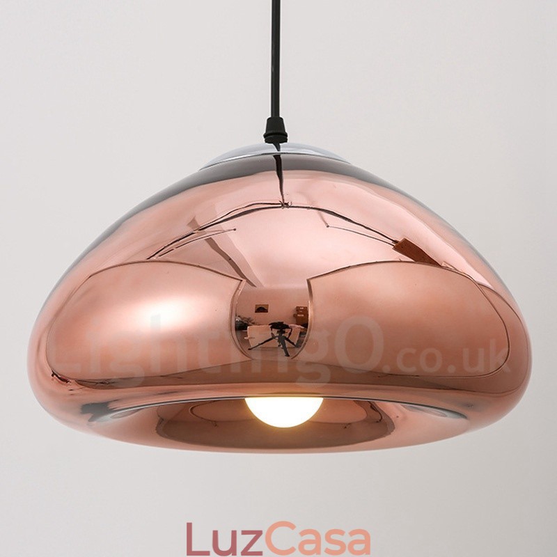 Luminária pendente de vidro moderna contemporânea com 1 luz e cúpula de vidro