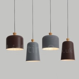 Luminária pendente moderna contemporânea de liga de alumínio com 1 luz e sombra de liga de alumínio
