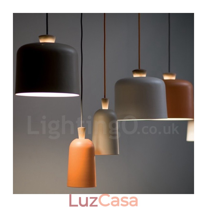 Luminária pendente moderna contemporânea de liga de alumínio com 1 luz e sombra de liga de alumínio