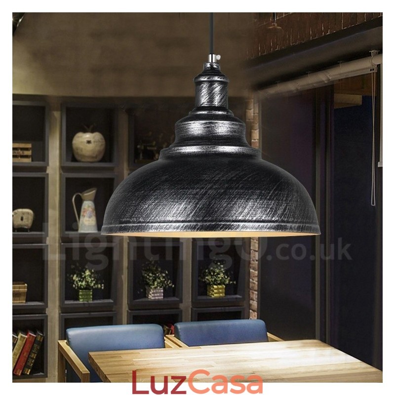 Luminária pendente moderna contemporânea de liga de alumínio com 1 luz e sombra de liga de alumínio